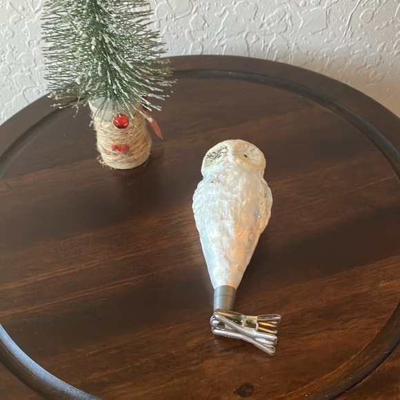 Vintage: Snowy White Owl-Clip On Glass-Ornament - Picture 13 of 16